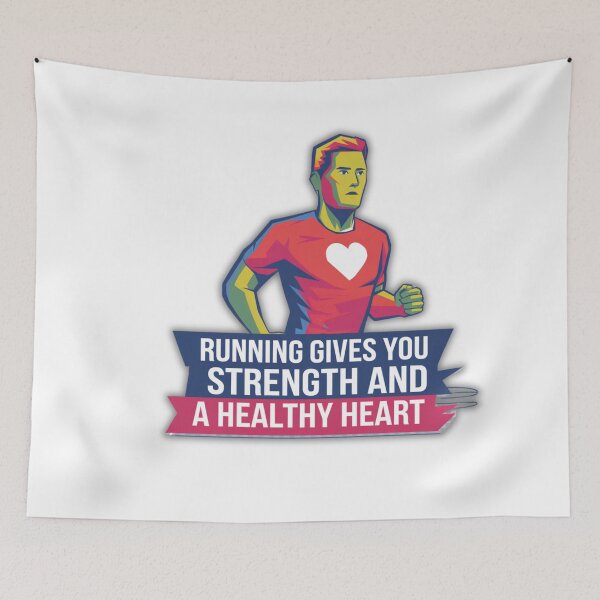 Item preview,  Running Gives You Streng And A Healty Heart - Motivational T-shirt For Runners And Athletes designed and sold by Creomix.