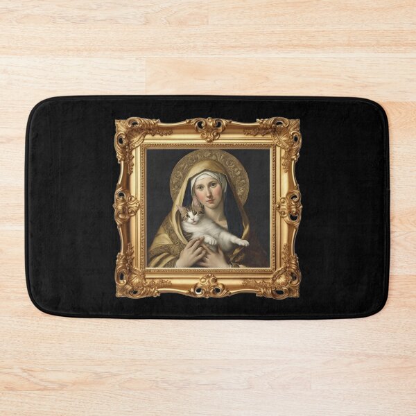 Item preview, Catholic-Inspired Cat Art. Lady of the Cats: A Purrfectly Divine Gift. Virgin Mary. designed and sold by MarCreativArt.