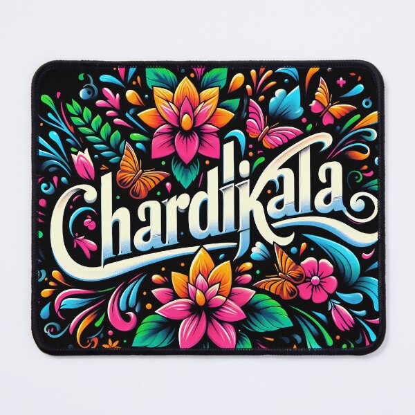 Item preview, Chardikala Floral Typography Punjabi Design designed and sold by goodynestus.