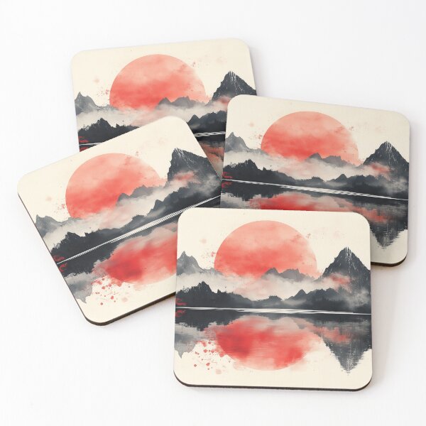 Item preview, Art drawing with a red sun  designed and sold by RoseShop2093.