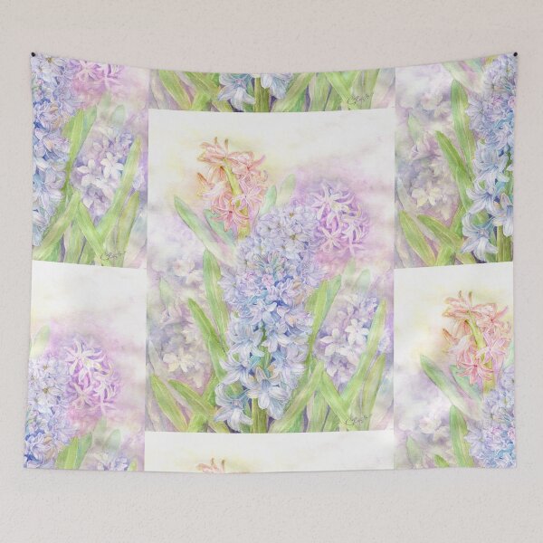 Item preview, Hyacinth fragrant flowers watercolor painting design designed and sold by Cristina  Hansen.