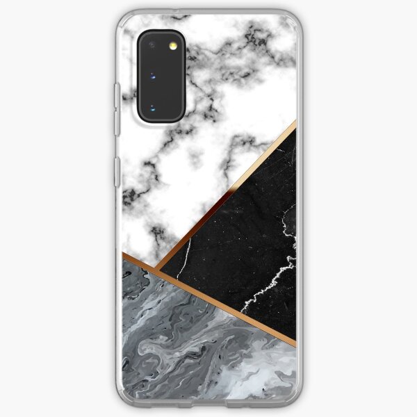 Elegant silver marble with bronze lining Samsung Galaxy Soft Case