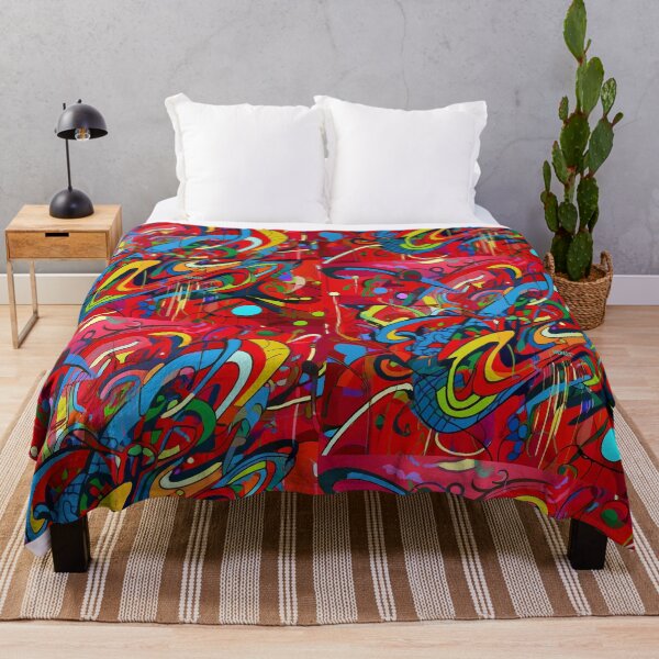 Item preview, Wild and Colorful Scribble Art on Bright Red - dePace' designed and sold by mrpropcake.