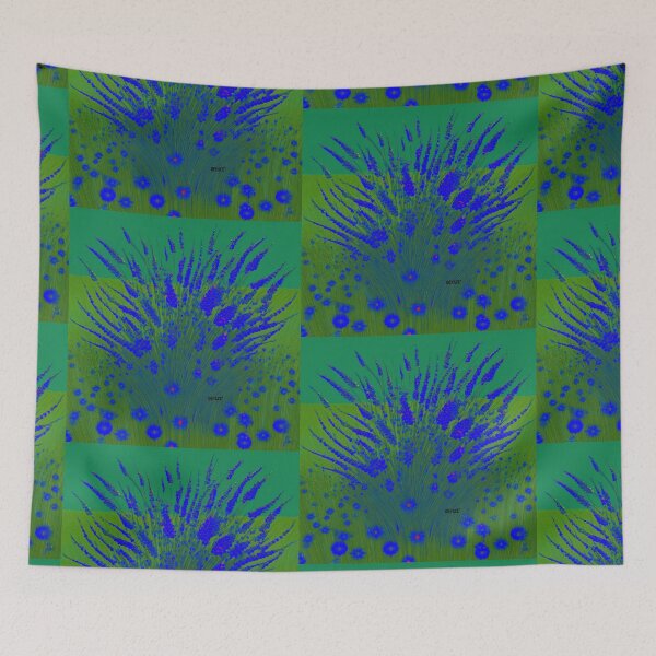 Item preview, Cobalt Blue Grass on Army Green - dePace' designed and sold by mrpropcake.