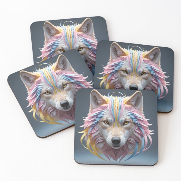 Item preview, Wolf with Multicolor Fur designed and sold by RebelPaintBrush.