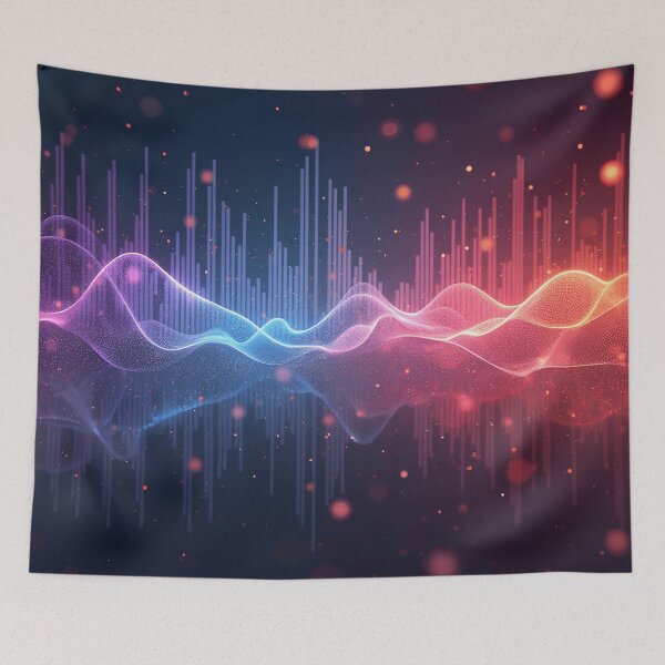 Item preview, Vibrant Neon Soundwave - Futuristic designed and sold by RobertHun.