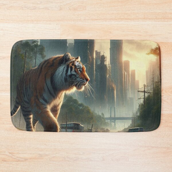 Item preview, Tiger Exploring the Ruins of a Bombed City designed and sold by nikkolaus.