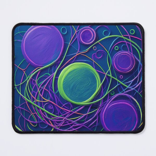 Item preview, purple lines and green circles on cobalt blue - dePace' designed and sold by mrpropcake.