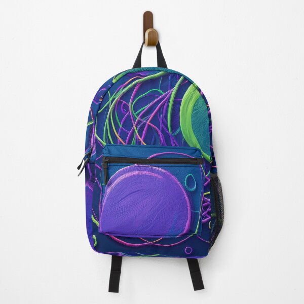 Item preview, purple lines and green circles on cobalt blue - dePace' designed and sold by mrpropcake.