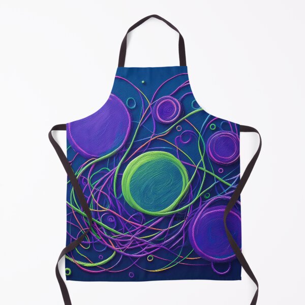 Item preview, purple lines and green circles on cobalt blue - dePace' designed and sold by mrpropcake.