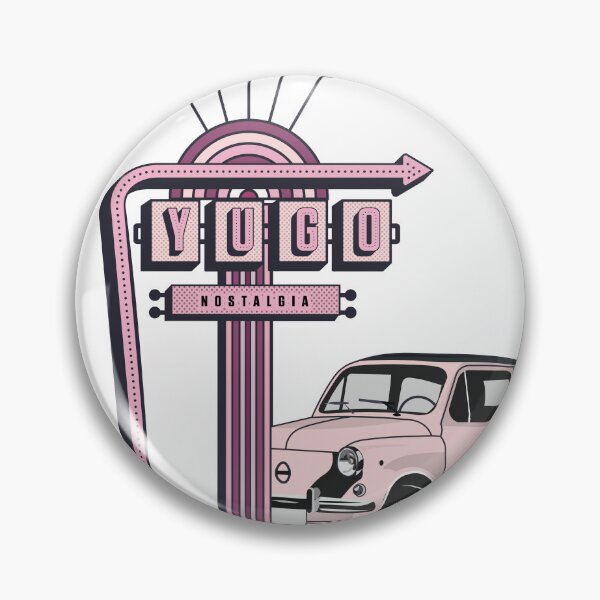 Item preview, Yugo Nostalgia Road Sign / Zastava 750 - Fica, Fico | Ex Yu Girl Pink Car | Yugoslavia Vibe designed and sold by La Nana .