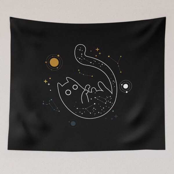 Item preview, Aroace Cat Space Galaxy LGBT Asexual Aromantic Pride Flag designed and sold by Clara Hollins.