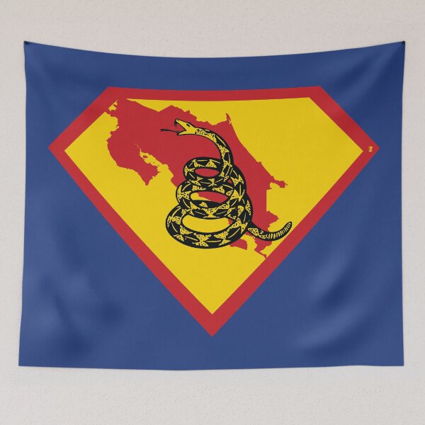 Item preview, COSTA RICA  - Freedom Is The Superpower -  Gadsden Snake Flag - Dont Tread On Me SUPERHERO design designed and sold by pelagio.