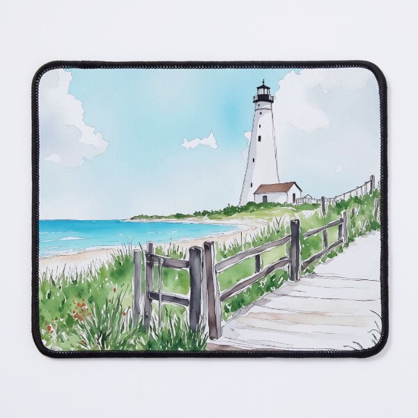 Item preview, Cape Cod Massachusetts Lighthouse Watercolor designed and sold by Magnolia Valley Art.