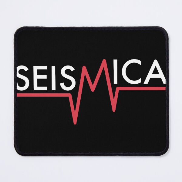 Item preview, Seismica Logo white text red seismogram designed and sold by weareseismica.