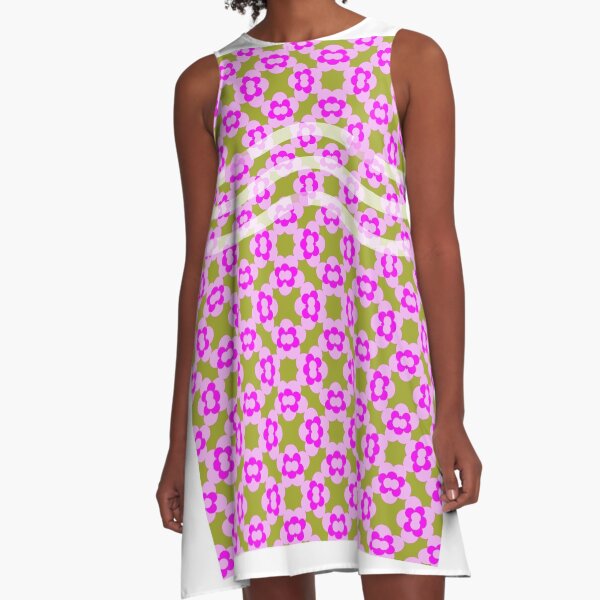 Floral pink green A-Line Dress