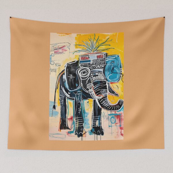 Item preview, Abstract Elephant - Bold Lines and Vibrant Colors in a Geometric Fusion Abstract Digital AI Art designed and sold by OlfactoART Studio.