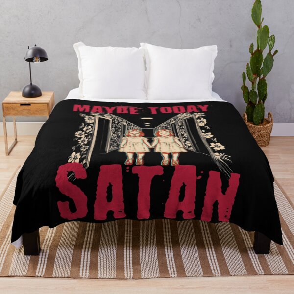 Item preview, Maybe Today Satan - Horror-Themed Humor with Ghostly Twin Illusion Halloween designed and sold by trendyzcom.