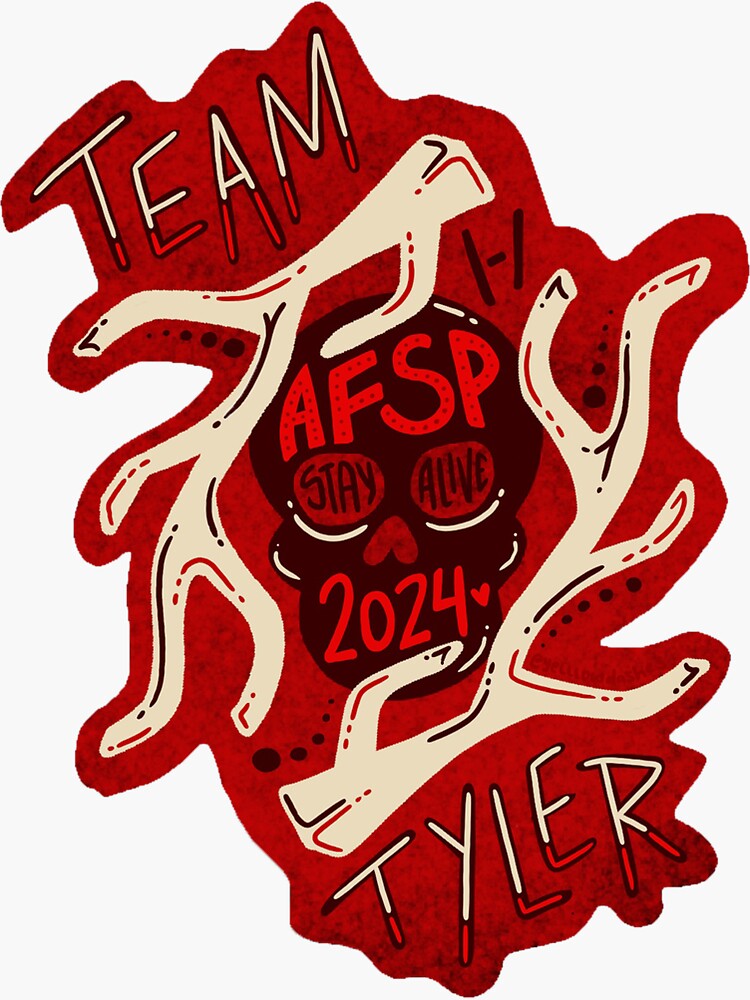 Thumbnail 3 of 3, Sticker, Team Tyler AFSP 2024 Design designed and sold by yelllowdashes.