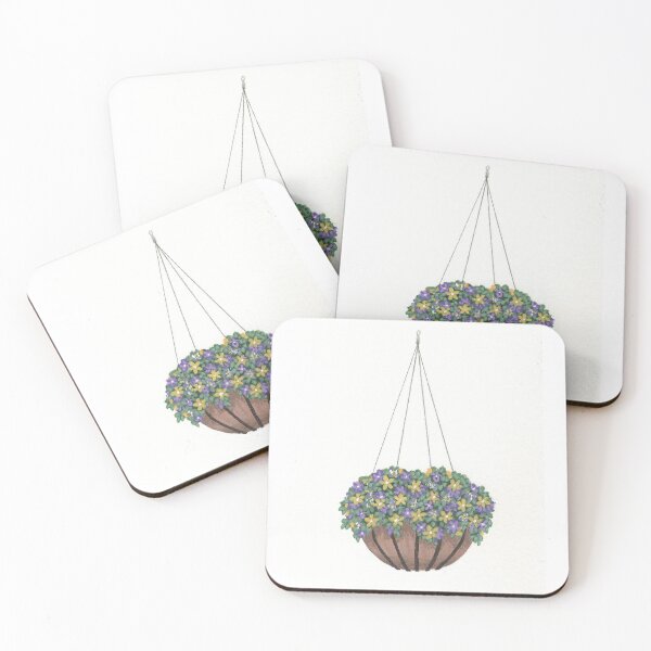 Item preview, Yellow and Purple Hanging Flower Basket designed and sold by nm-sketchbook.