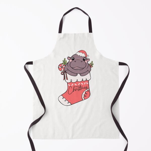 Item preview, Moo Deng Cute Hippo in Christmas Stocking designed and sold by PeachyLitchi.