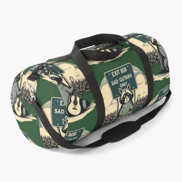 Item preview, A creative Midwest emo-inspired design featuring a sad raccoon sitting on a highway sign that reads 'Exit 808_ Sad Guitars Only.' The raccoon is holdi designed and sold by taherismail.