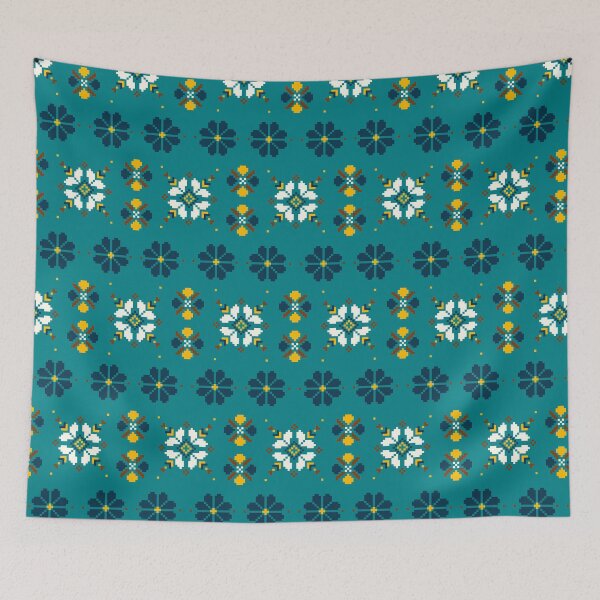 Item preview, This pixel-inspired fabric breathes life into modern design. designed and sold by Loomexa Studio .