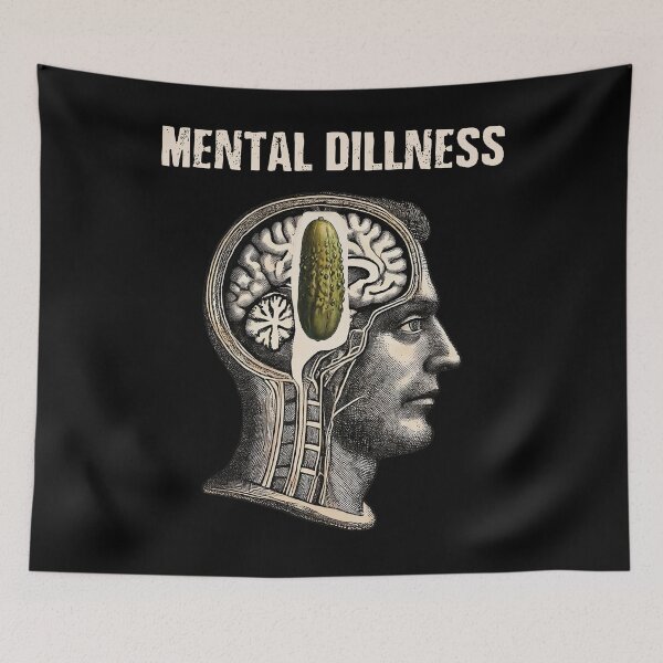 Item preview, Mental Dillness Funny Pickle Brain Pun designed and sold by Victor Shadehorn.