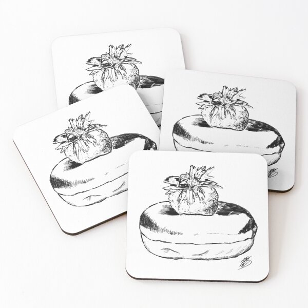 Item preview, Strawberry Donut Ink Drawing designed and sold by TMSpaintz.