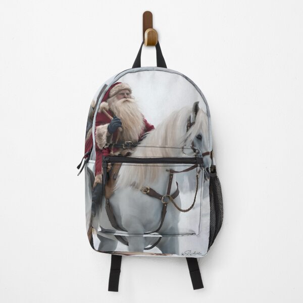Item preview, St. Nick Father Christmas Santa Claus on White Horse in Snow designed and sold by Yogibear & Rachelle .