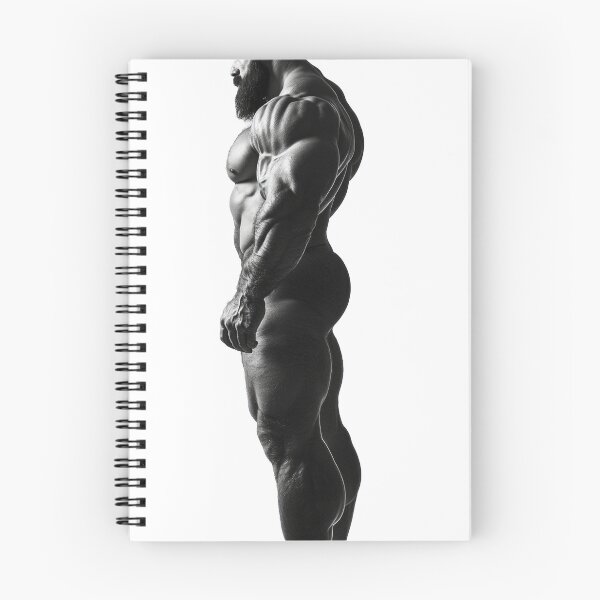 Item preview, Sideview of a bearded muscular man designed and sold by BeautyofMasc.