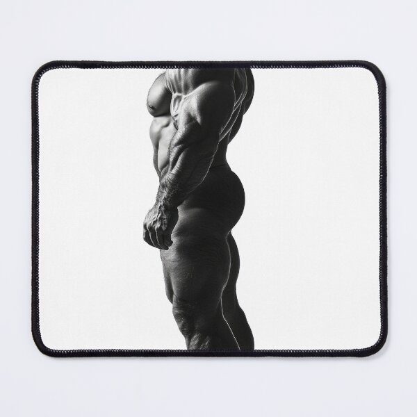 Item preview, Sideview of a bearded muscular man designed and sold by BeautyofMasc.