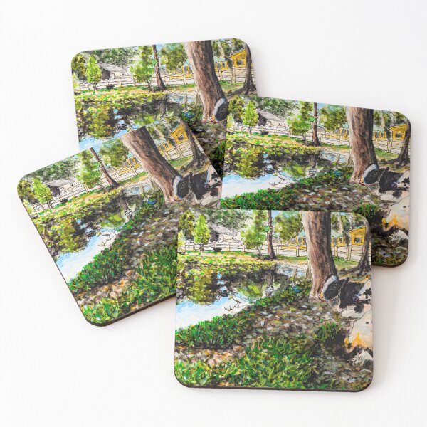 Item preview, 3 Rescue Cows Relaxing In The Shade designed and sold by RobbiePotterArt.