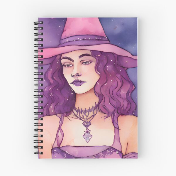 Item preview, Pink witch watercolour designed and sold by Shopatmarlow.