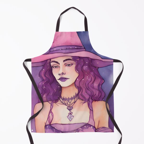 Item preview, Pink witch watercolour designed and sold by Shopatmarlow.