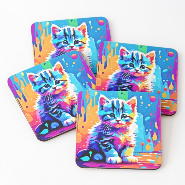 Item preview, Colorful Kitten Design  designed and sold by Health And Fitness Posts e-Store.