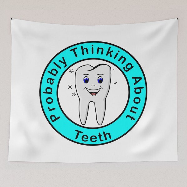 Item preview, Probably Thinking About Teeth light background designed and sold by Inkhornmedia.