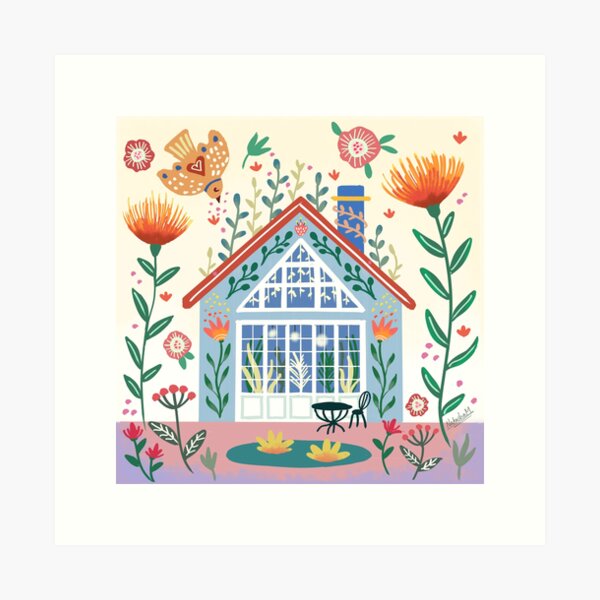 Item preview, Scandinavian Folk Cozy Summer Garden House designed and sold by Natasha May Design.