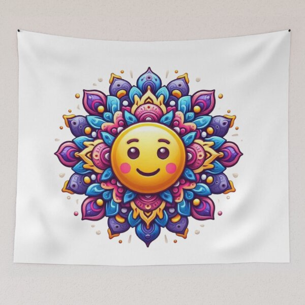 Item preview, emoji mandala with different expressions with bright colors designed and sold by Anime9122.