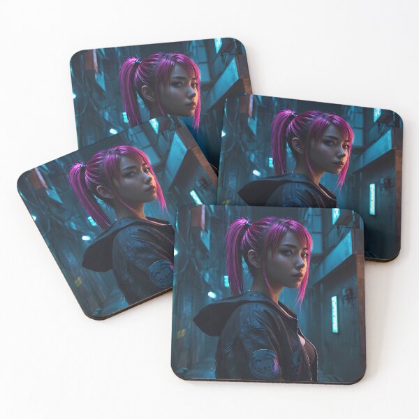 Item preview, Girl in a Dark Cyberpunk Street designed and sold by papi1998.