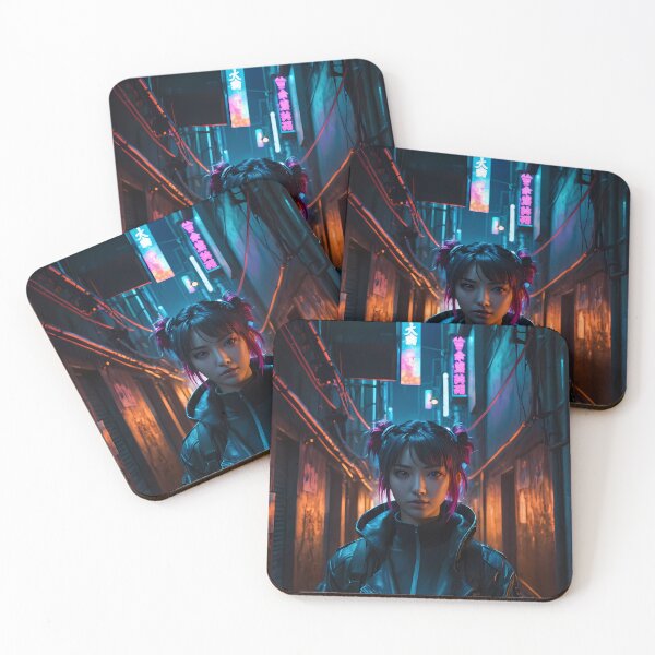Item preview, Girl in a Dark Cyberpunk Street designed and sold by papi1998.