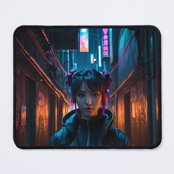 Item preview, Girl in a Dark Cyberpunk Street designed and sold by papi1998.