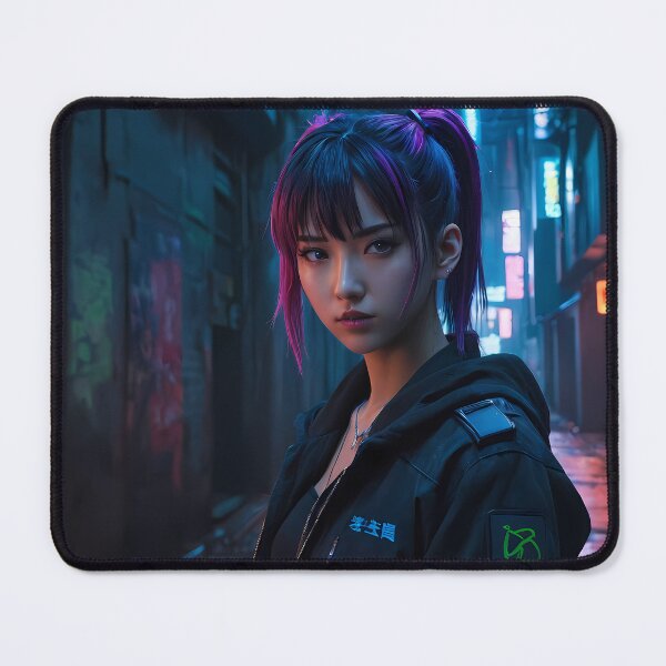 Item preview, Girl in a Dark Cyberpunk Street designed and sold by papi1998.