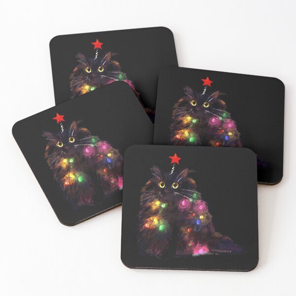 Item preview, 12 Day Of Catmas Day 1 Christmas Lights Black Cat designed and sold by fashionbug1.