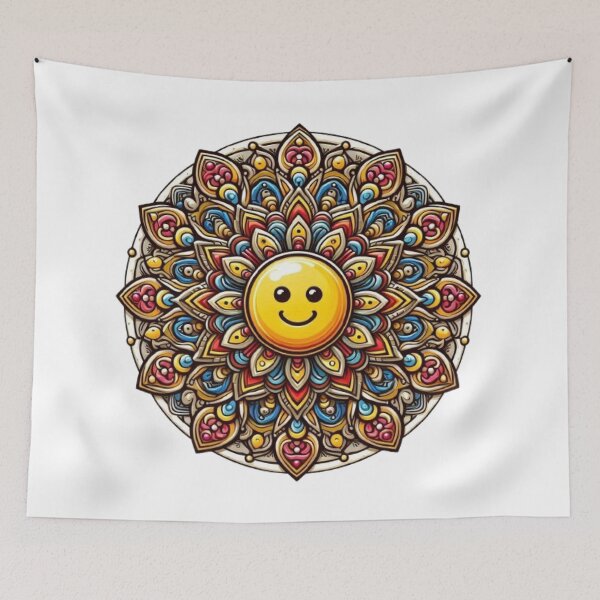 Item preview, emoji mandala with different expressions with bright colors designed and sold by Anime9122.