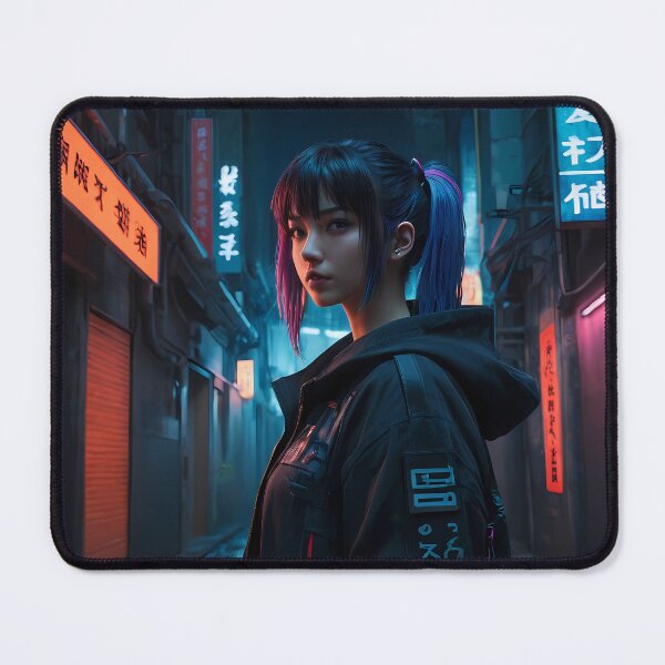 Item preview, Girl in a Dark Cyberpunk Street designed and sold by papi1998.