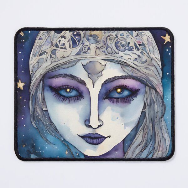 Item preview, Blue and purple watercolour portrait of a woman with headpiece designed and sold by Shopatmarlow.