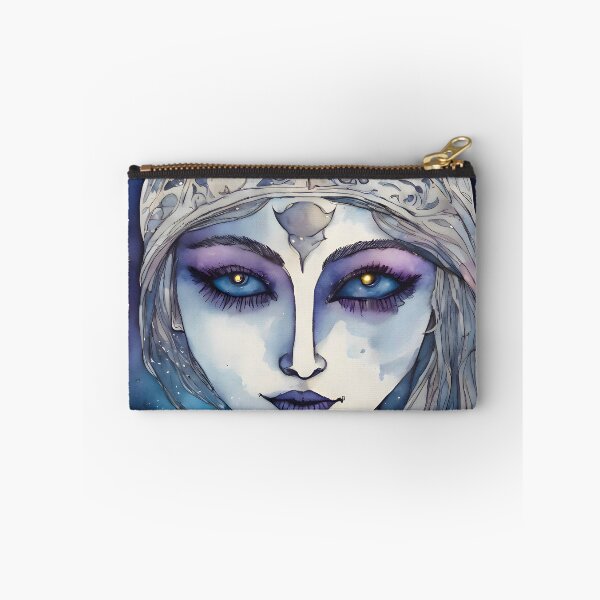Item preview, Blue and purple watercolour portrait of a woman with headpiece designed and sold by Shopatmarlow.