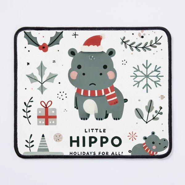 Item preview, Little Hippo Holidays - Christmas - Cute Christmas Hippo designed and sold by PixelMuse2024.