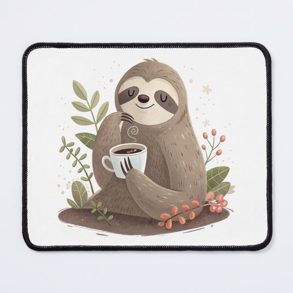 Item preview, cute sloth with coffee designed and sold by Lydyb-creations.